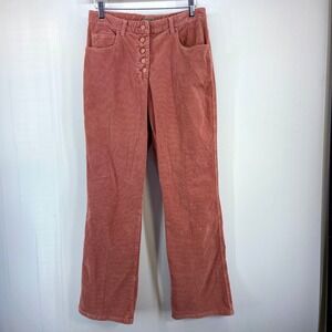 Isabella Bird Pink Corduroy Pants Buttonfly Womens 8 NEW
